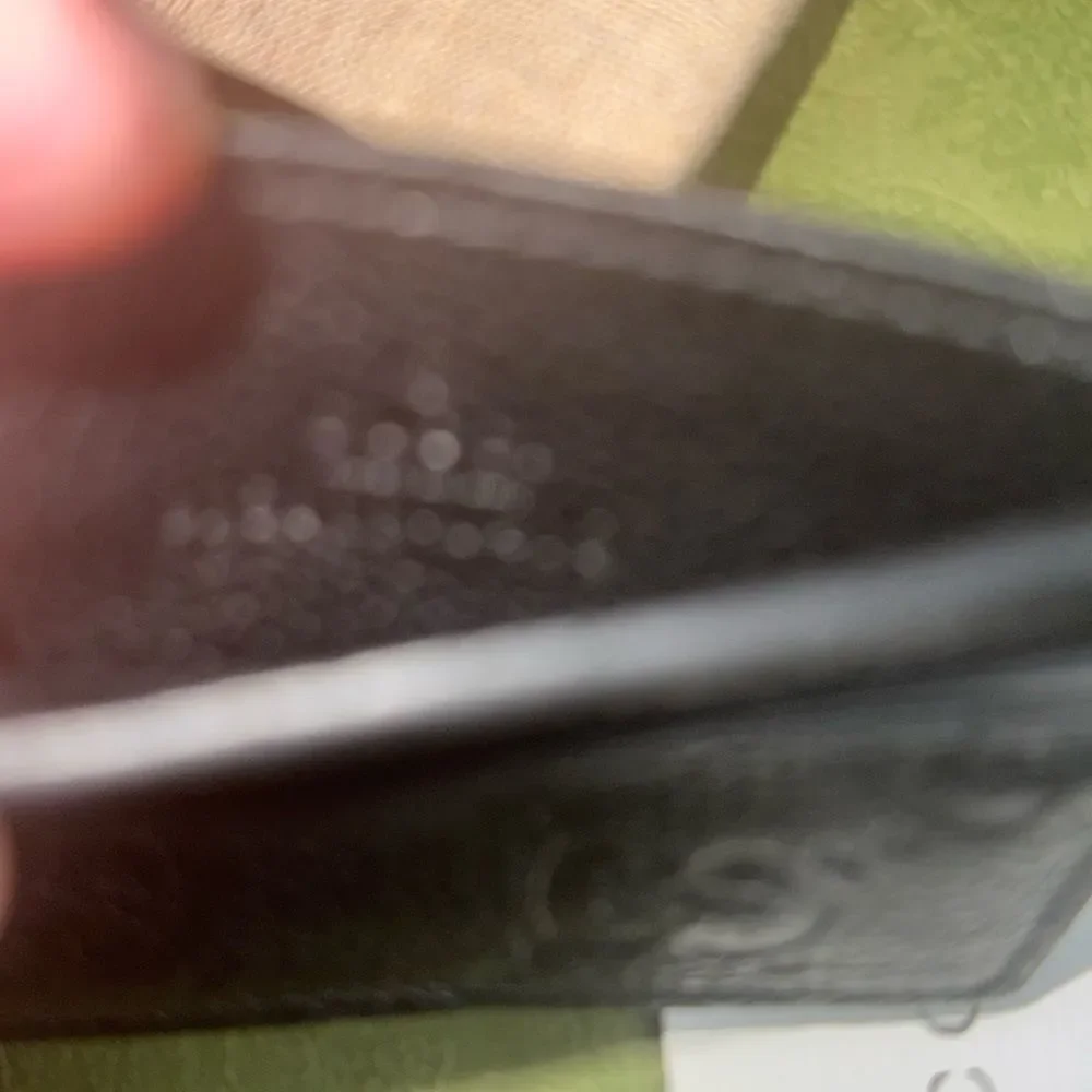Brand new Gucci Black Leather Card Holder jumbo gg logo